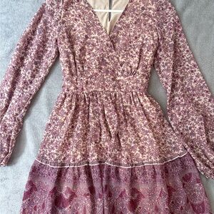 Japna Pink Floral Mini Dress
